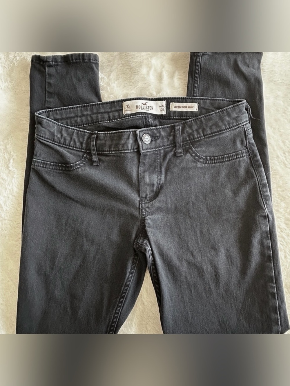 Hollister Women's Low Rise Super Skinny Black Jeans Size 3S